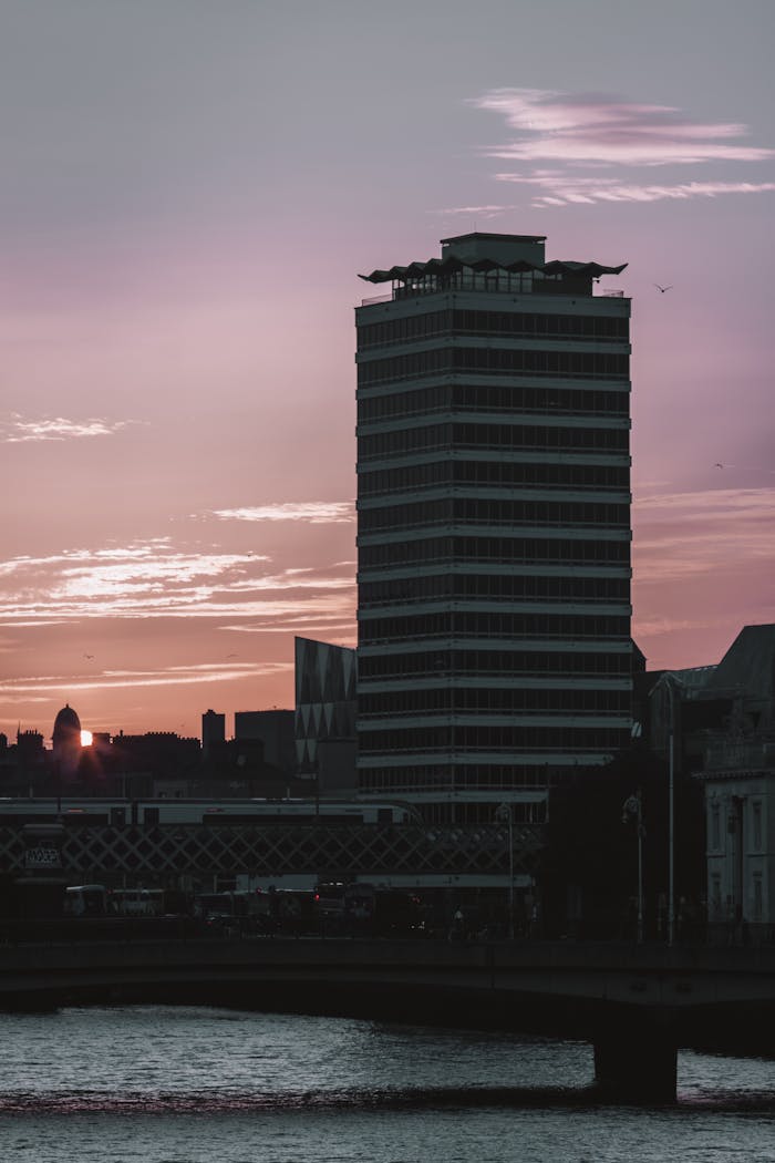 Liberty Hall Building at Sunset, Dublin, Ireland